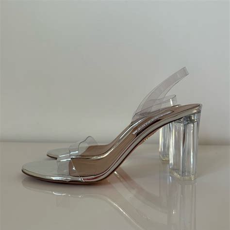 Aquazzura Shoes Aquazzura So Nude Plexi Block Sandal Poshmark