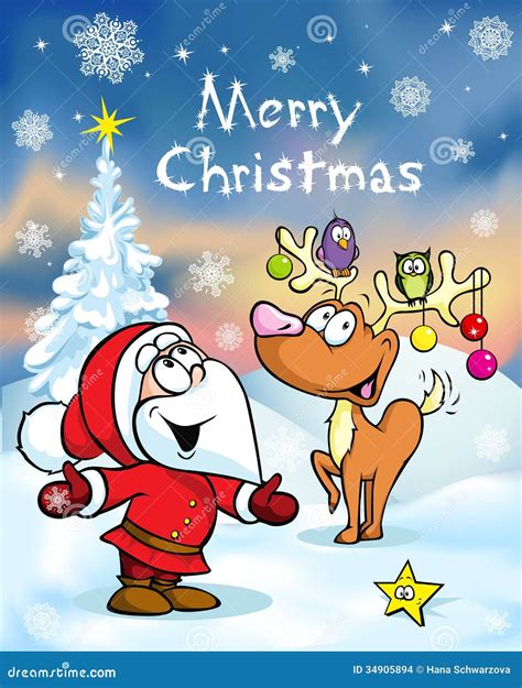 Merry Christmas Greeting Card Stock Vector Illustration Of Happy