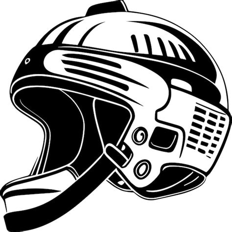 Estilo De Dise O Monocrom Tico Del Logotipo Del Casco De Hockey