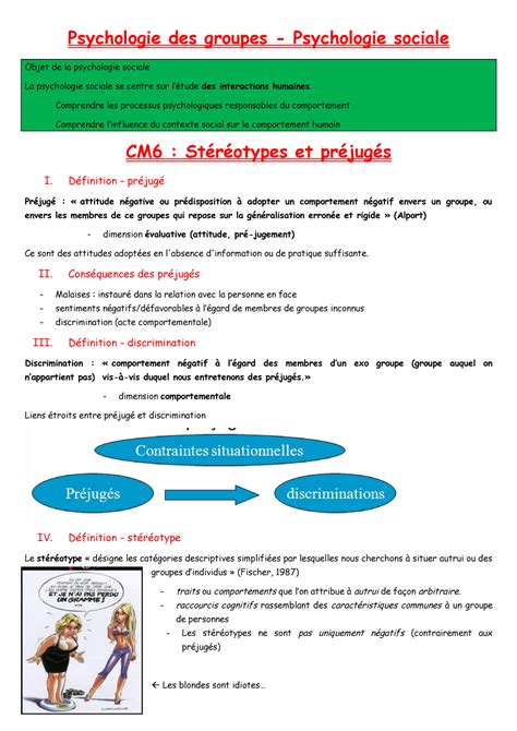 CM 6 Notes De Cours 6 Psychologie Des Groupes Psychologie Sociale