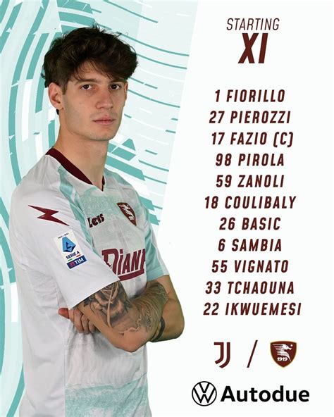 Juventus Salernitana Le Formazioni Ufficiali