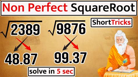 Digit Non Perfect Square Root Trick Find Imperfect Square Roots