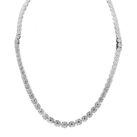 18ct White Gold 1034ct Round Graduated Diamond Necklace Jewellery