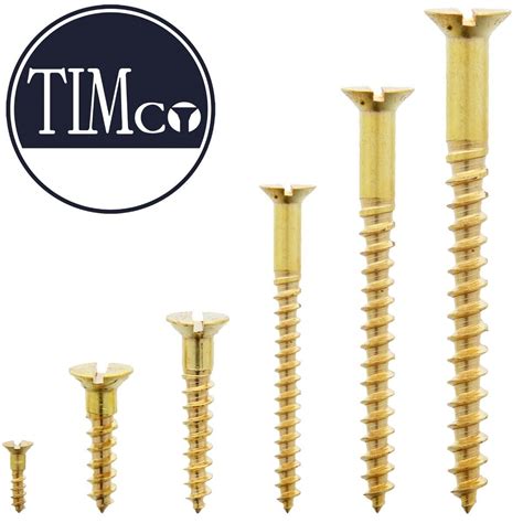 Countersunk Woodscrews Solid Brass Wood Screws Csk Slot Head 246781012g Uk Ebay