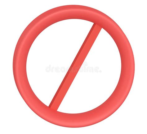 3d Red Forbidden Sign Isolated On White Stock Illustration