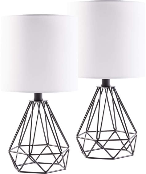 CO Z Modern Table Lamps For Living Room Bedroom Set Of 2 Black Metal