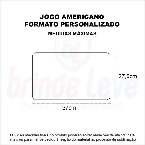 Tamanho Do Jogo Americano - Jogo Americano Formato Personalizado | Brinde Leve