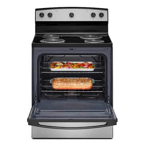 Amana 30 In 4 Burners 48 Cu Ft Freestanding Electric Range Stainless