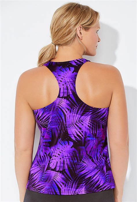 Plus Size Chlorine Resistant Luna Racerback Tankini Top