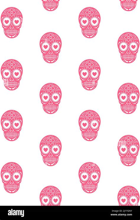 Vector seamless pattern of pink sugar skull Stock Vector Image & Art ...