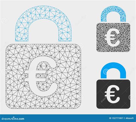 Verschluss Vektor Mesh Network Model Und Dreieck Mosaik Ikone Vektor