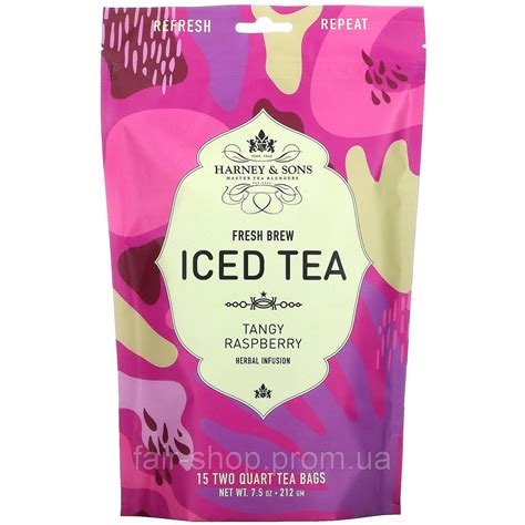 Harney & Sons, Fresh Brew Iced Tea, травяной настой с пикантной малиной ...