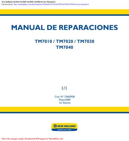 New Holland Tm Tm Tm Tm Service Manual Es By