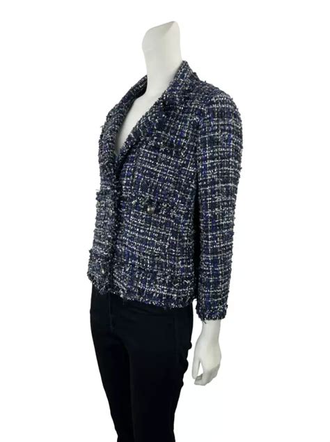 Blazer Zara Tweed Azul Cobalto Original Etiqueta Nica