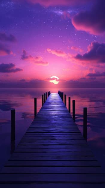 Premium AI Image | Purple sunset background