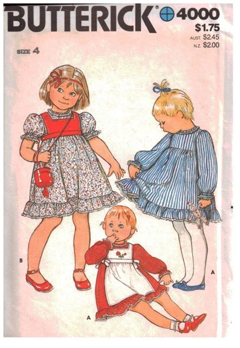 Butterick Girls Dress Tabard Size Uncut Sewing Pattern