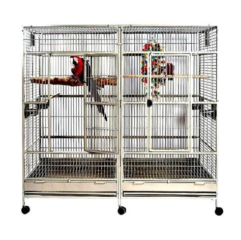 Xl Stainless Steel Double Macaw Parrot Cockatoo Bird Breeder Pet Cage