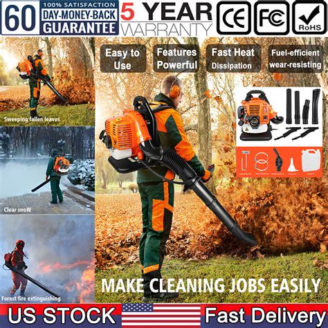 Backpack Leaf Blower Gas Powered 2 Stroke Commercial Heavy Duty Grass Yard Clean Ebay