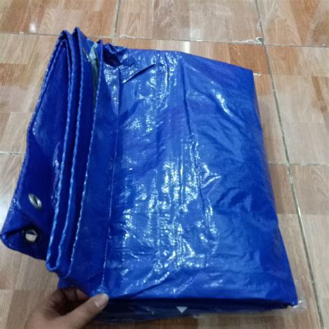 Jual Terpal Plastik Tipe A5 Ukuran 4x6m Warna Biru Silver Shopee