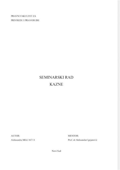 Pdf Kazne Seminarski Rad Dokumen Tips