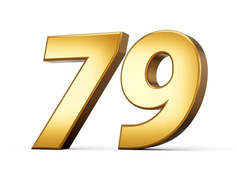 Premium Photo 3d Shiny Gold Number 79 Seventy Nine 3d Gold Number