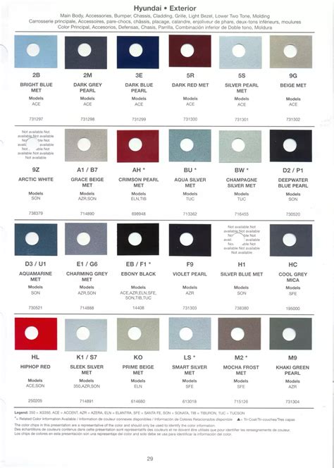 2006 Hyundai Paint Codes And Color Charts