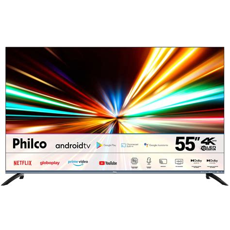 Smart TV QLED 55 4K Philco PTV55M82AGCIBBL Android TV Dolby Vision