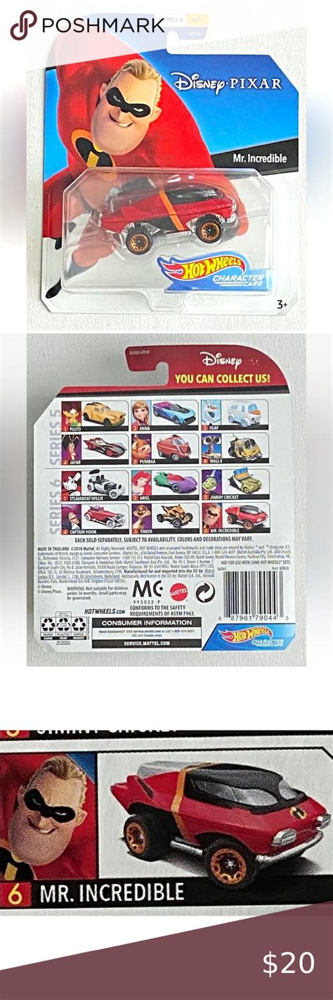 Disney Pixar Hot Wheels Character Car Series Mr Incredible In Hot Wheels