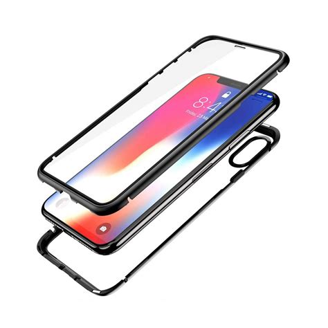 iPhone X XS Carcasa doble magnética con cristal templado