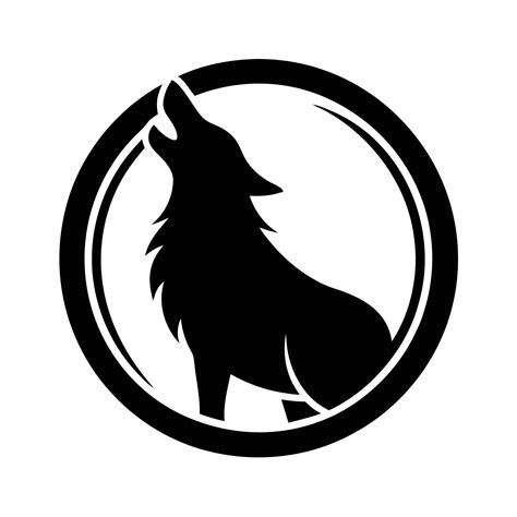 Wolf Howling Emblem Logo silhouette, black color silhouette 46957955 Vector Art at Vecteezy