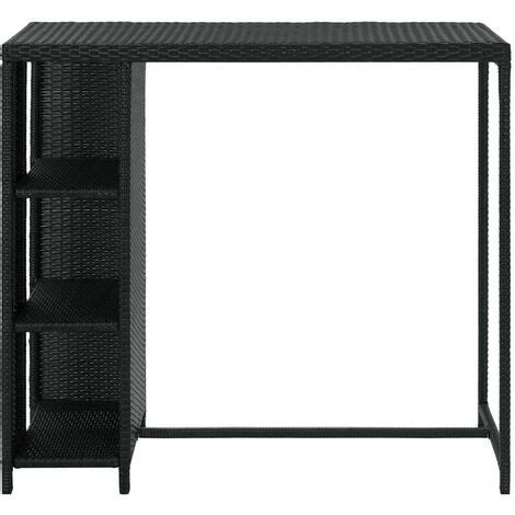 Vidaxl Table De Bar Avec Rangement Noir X X Cm R Sine Tress E