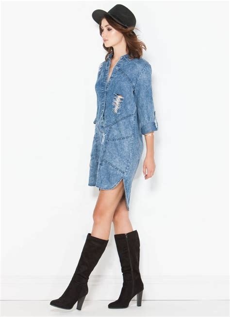 Transition Into Fall With The Denim Dress Miss Rich