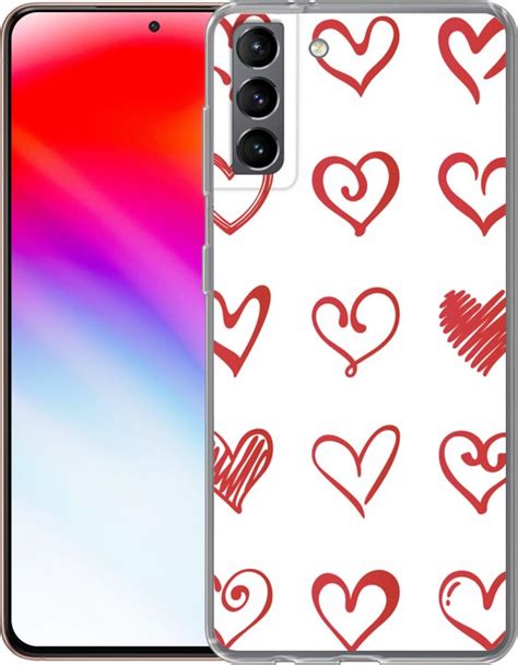 Samsung Galaxy S21 Plus Hoesje Een Illustratie Met Hartjes In Verschillende Vormen