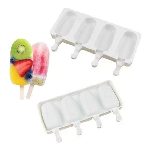 Molde De Silicona Para Palito Paleta Helado Freezer Grande Color Blanco