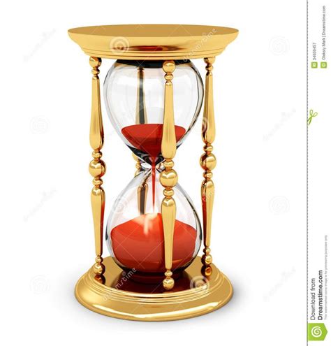 An Hourglass With Red Sand Inside On A White Background