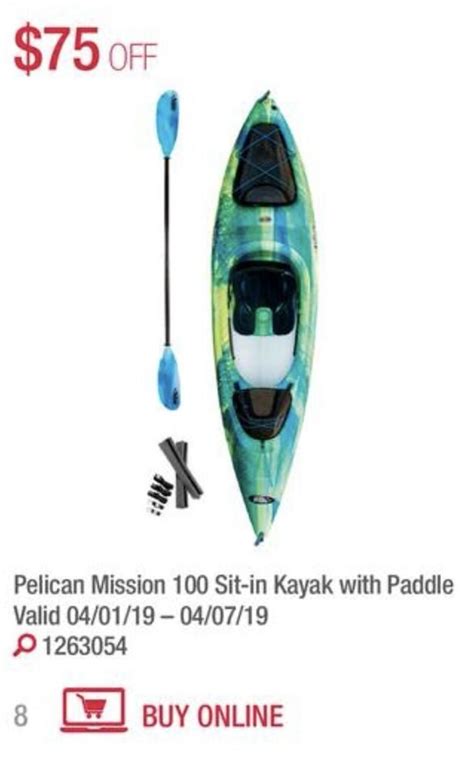 Costco Pelican Mission 100 Sit In Kayak W Paddle 325 RedFlagDeals