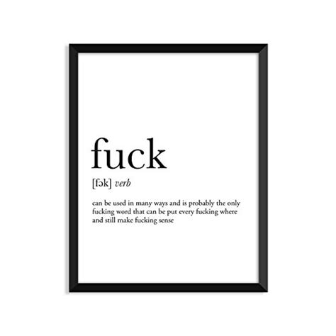 Buy Serif Design Studios Fuck Definition College Dorm Room Decor Dorm Wall Art Dictionary Art
