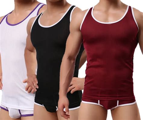 Free Shipping Plus Size Lingerie Body Sexy Men Top Tank Mens Lingerie