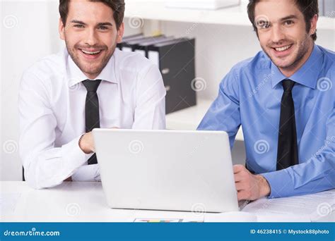 Two Businessmen Having Discussion In Office Stock Image Image Of