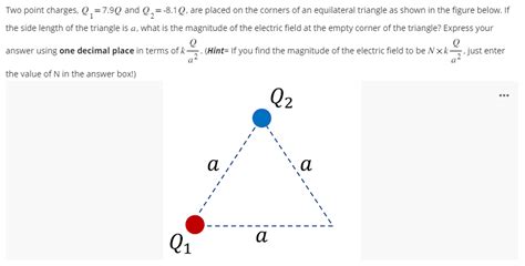 Solved Two Point Charges Q179q And Q2−81q Are Placed