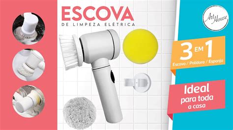 Escova de Limpeza Elétrica Art House Zein Importadora YouTube