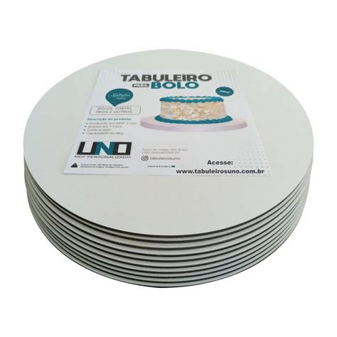 Cake Board Tabuleiro Cm Para Bolo Em Mdf Mm Branco Kit