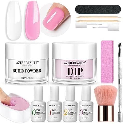 Amazon Azurebeauty Clear Pink Dip Powder Nail Kit G Oz