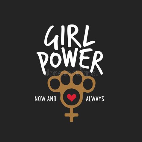 Girl Power T-shirt Design with Feminine Symbol. Vector Vintage Illustration. Stock Vector ...