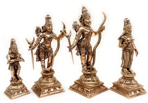 Bhunes Bronze Panchaloha Ram Darbar Rama Lakshmana Sita And Hanuman