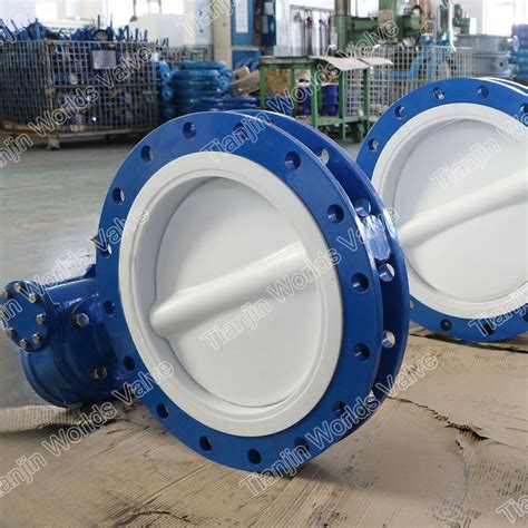 Full PTFE PFA Coating Wafer Type Universal Butterfly Valves With JIS16K