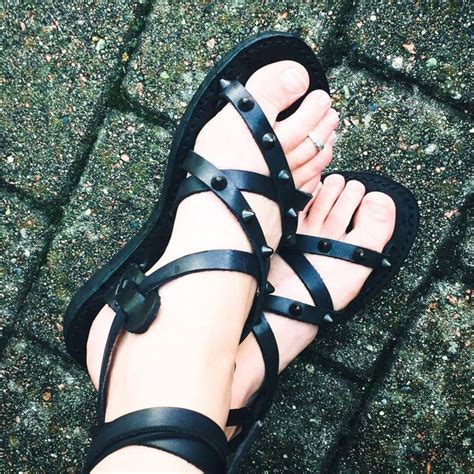 Custom Handmade Leather Sandals Strappy Greek Roman Flat