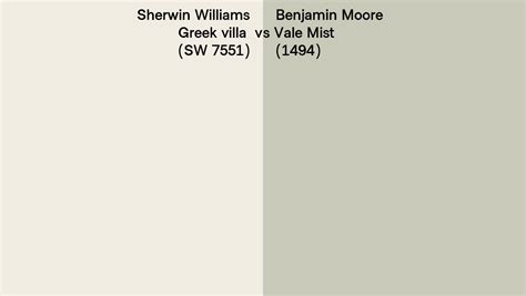 Sherwin Williams Greek Villa Sw 7551 Vs Benjamin Moore Vale Mist