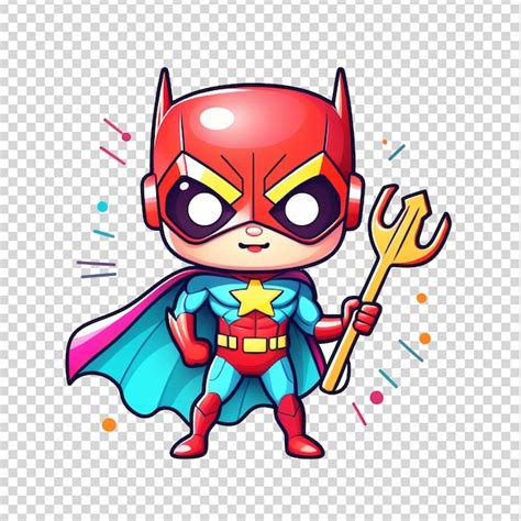 Premium PSD Superhero Cartoon Character Illustration Isolated On