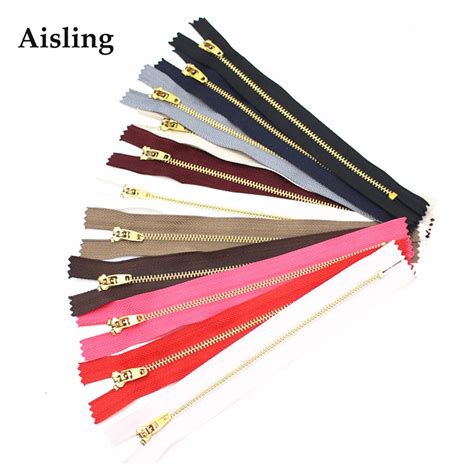 Aisling Clothing Zipper Accessories 18cm Sewing Metal Zippers Copper